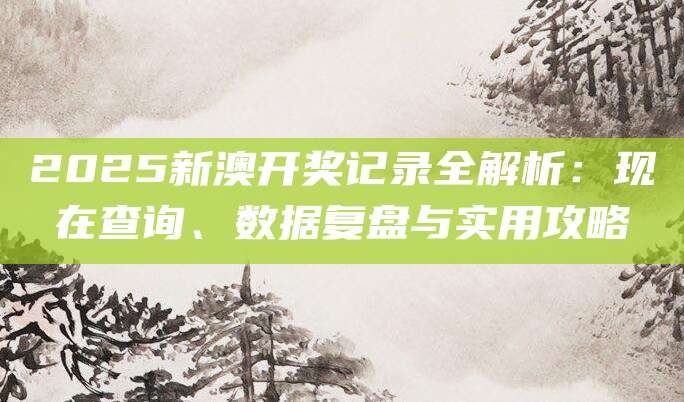 开奖记录查询攻略